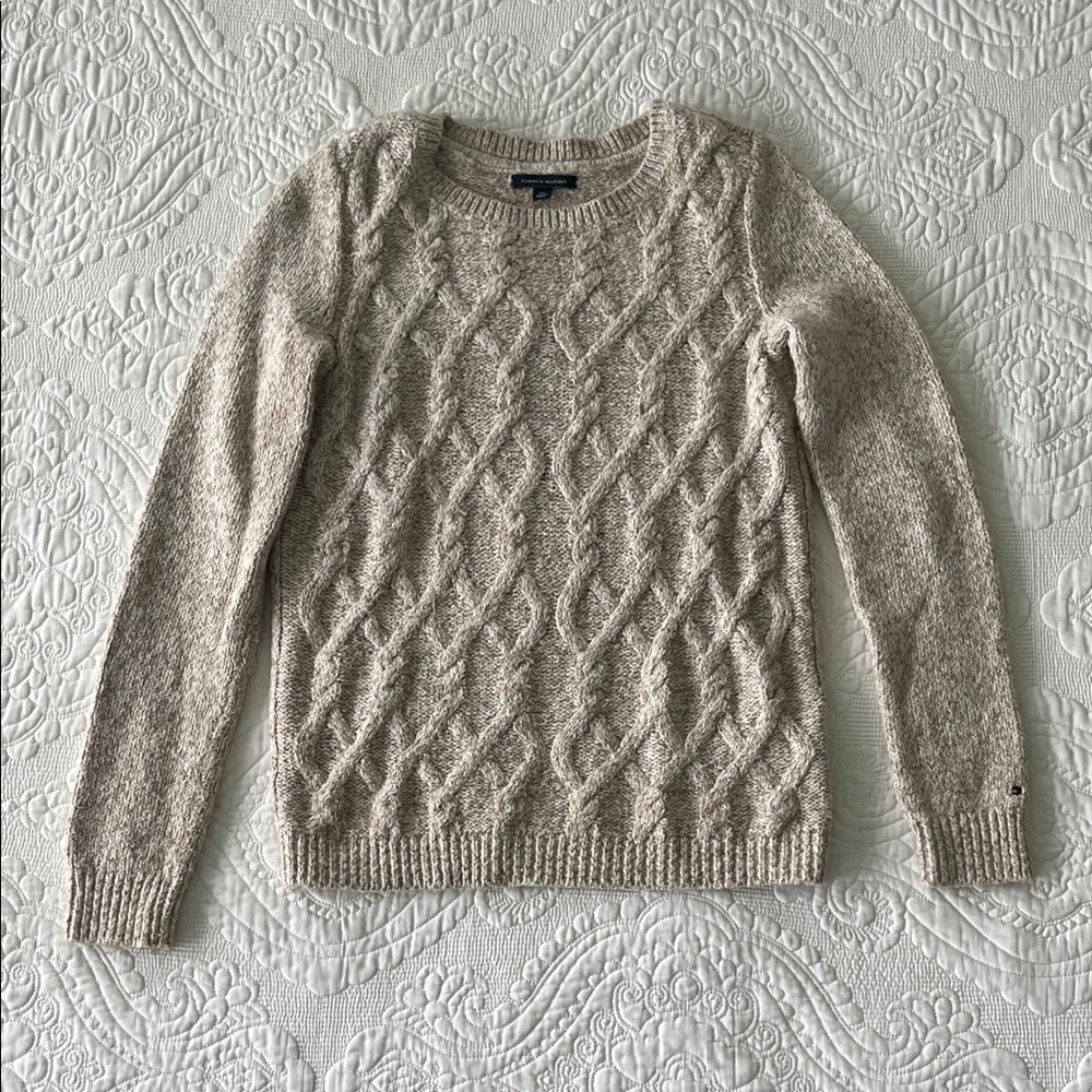 Tommy Hilfiger Beige Cable Knit Sweater